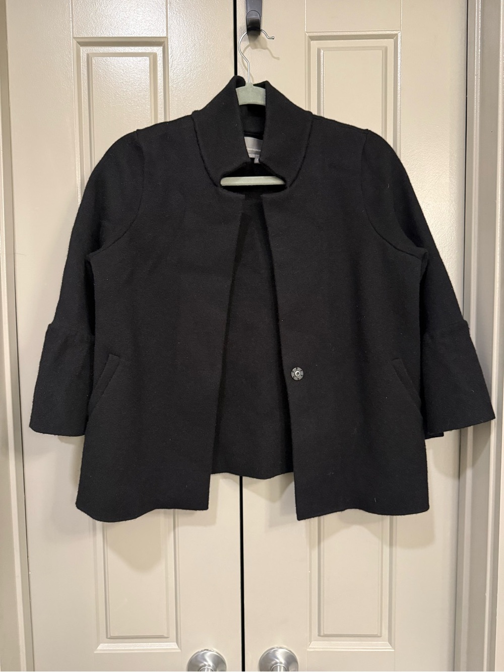 Anthropologie Women’s Black Cropped Pea Coat - Size S